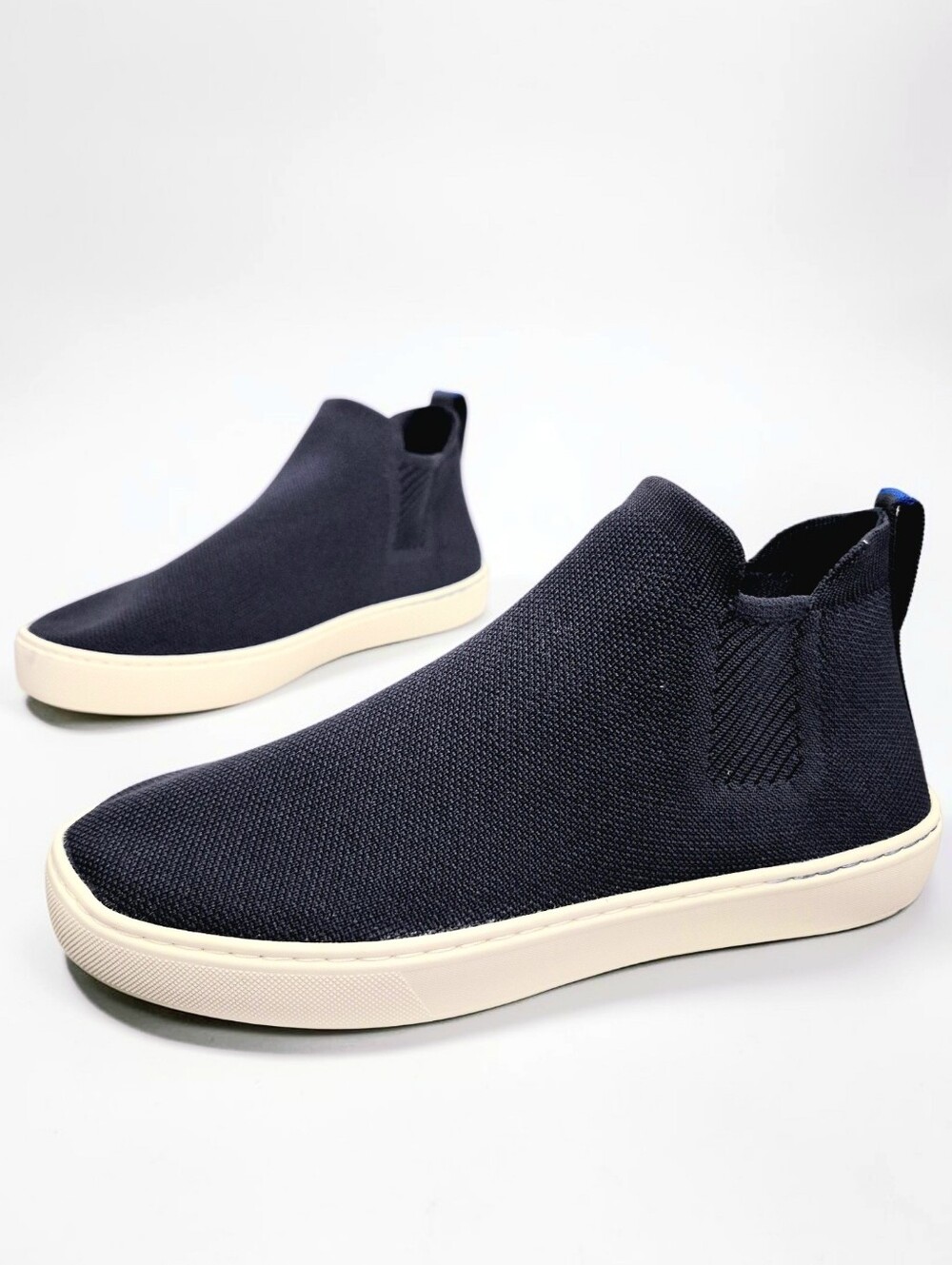 Rothy's Chelsea Ankle Boot Knit Slip On Sneaker Size 9 Navy Blue Comfort casual